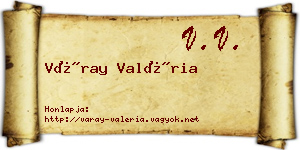 Váray Valéria névjegykártya